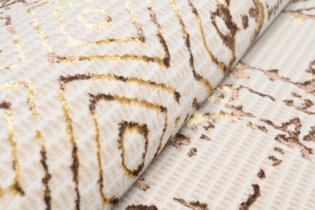 Alfombra Golden Crema Dorado Patchwork