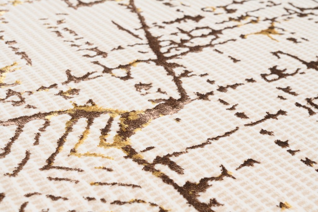 Alfombra Golden Crema Dorado Patchwork
