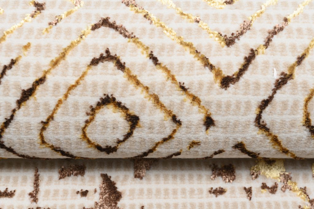 Alfombra Golden Crema Dorado Patchwork