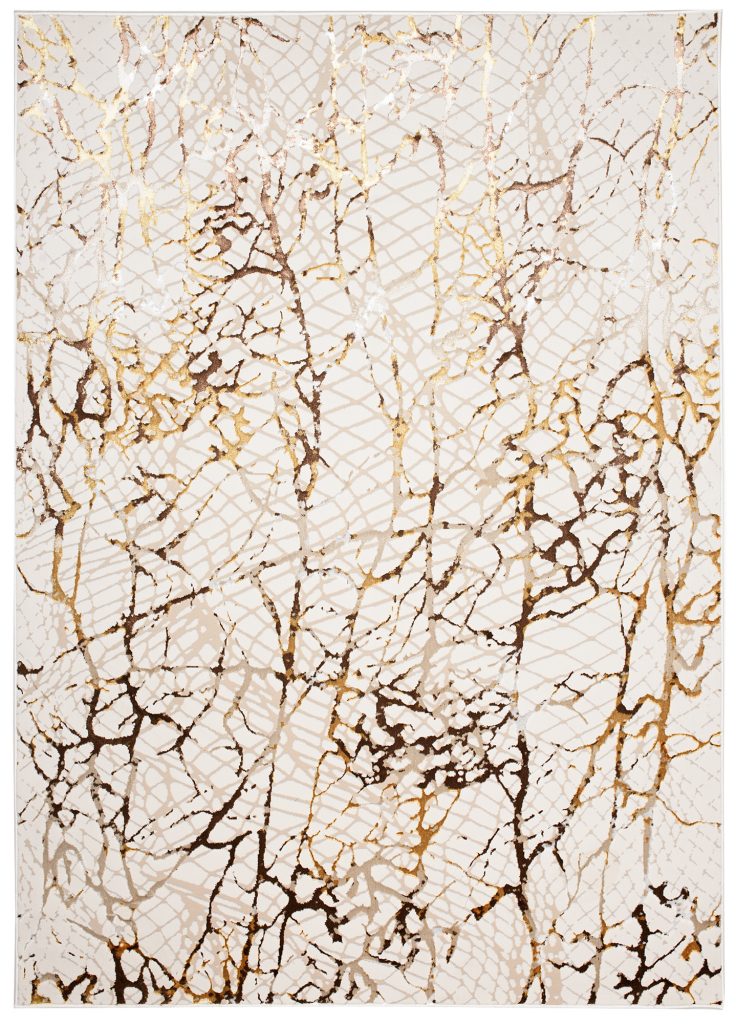 Alfombra Golden Crema Dorado Marrón Piel de Serpiente