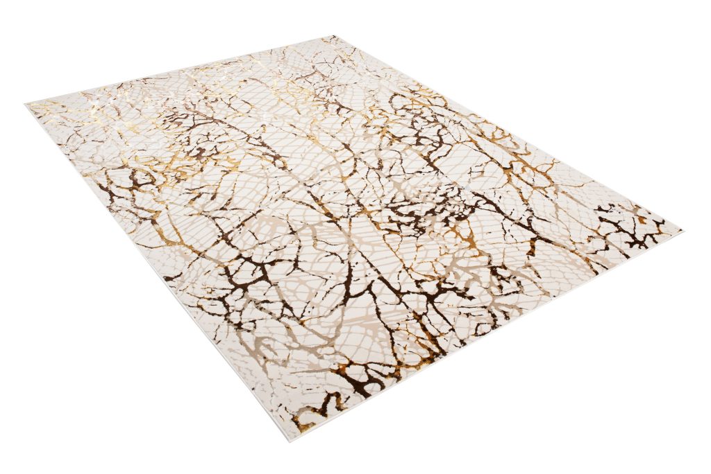 Alfombra Golden Crema Dorado Marrón Piel de Serpiente