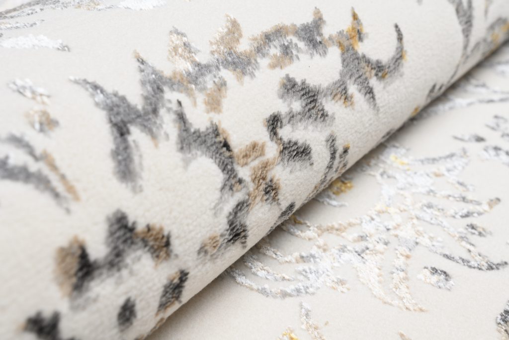 Alfombra Golden Crema Dorado Gris Vintage Borde