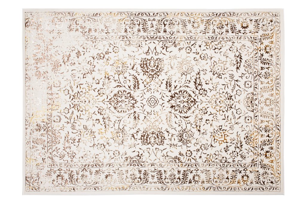 Alfombra Golden Crema Dorado Vintage Borde