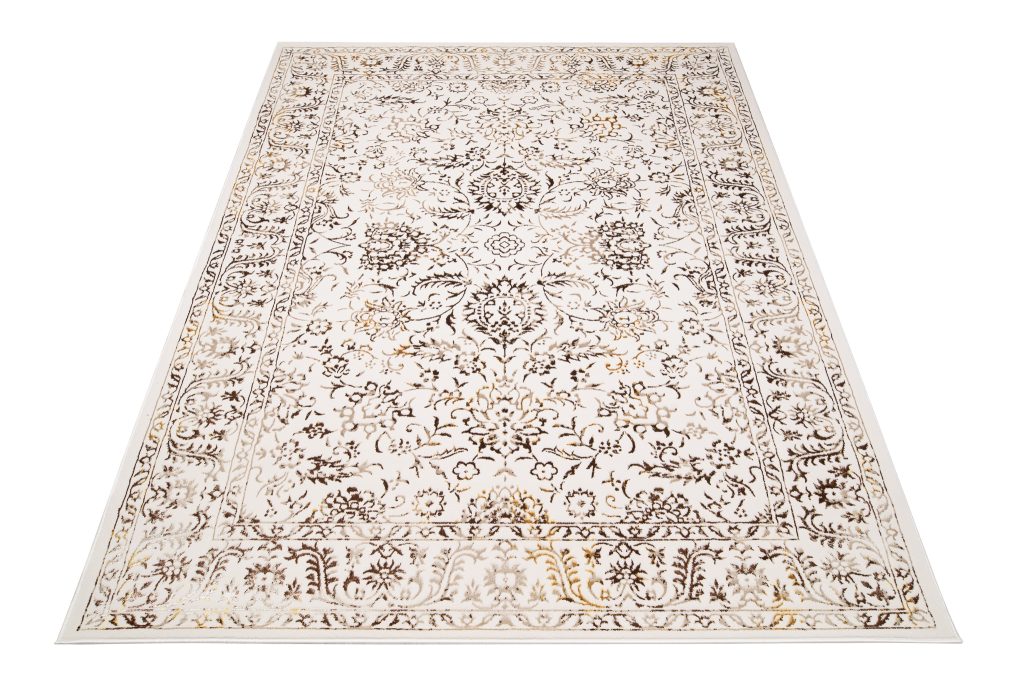 Alfombra Golden Crema Dorado Vintage Borde