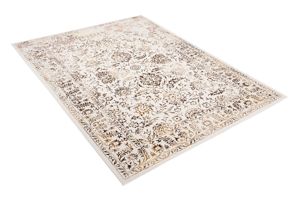 Alfombra Golden Crema Dorado Vintage Borde