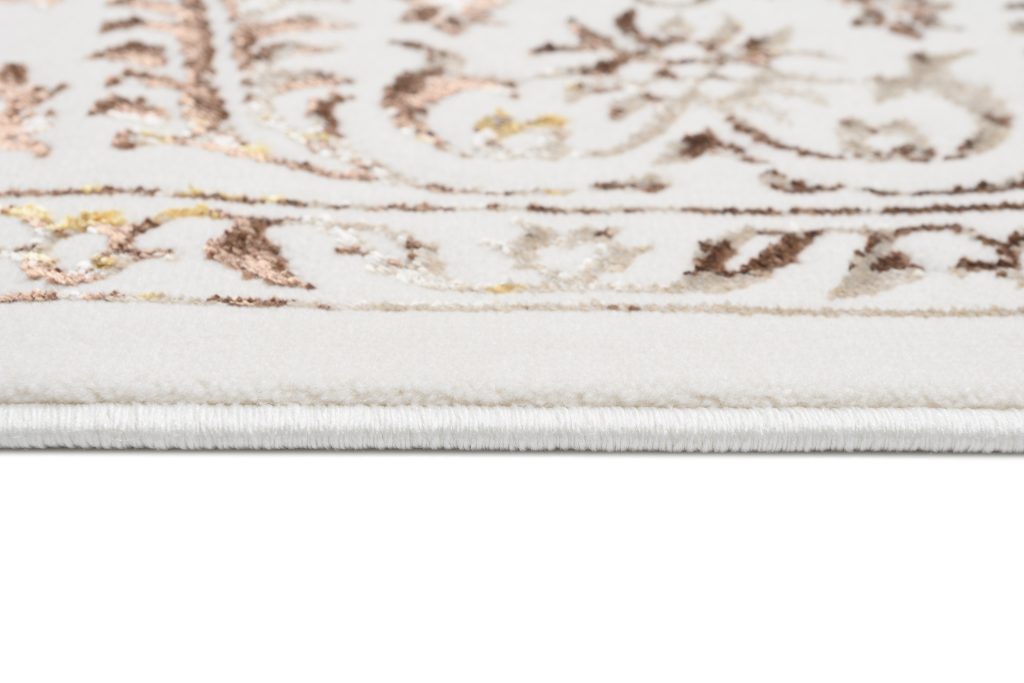 Alfombra Golden Crema Dorado Vintage Borde