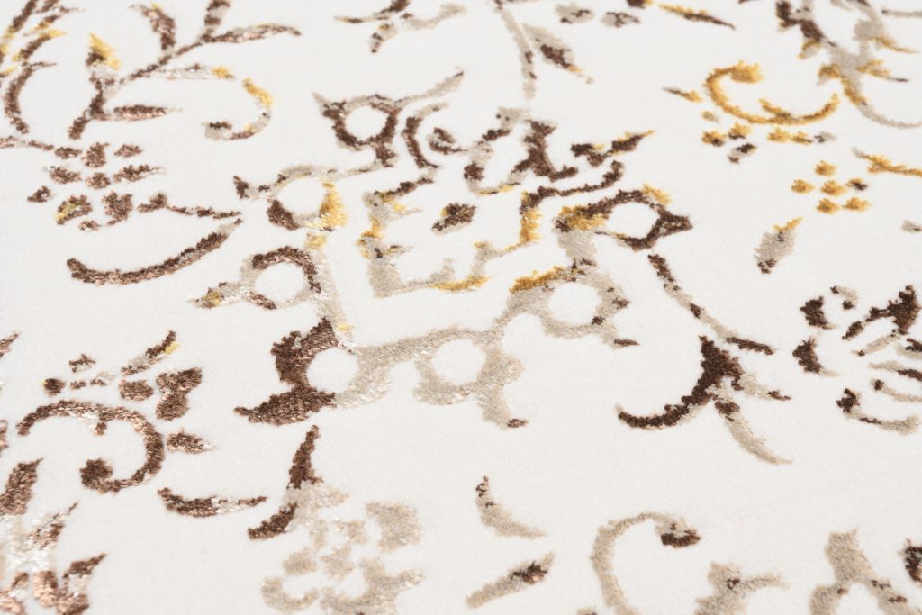 Alfombra Golden Crema Dorado Vintage Borde
