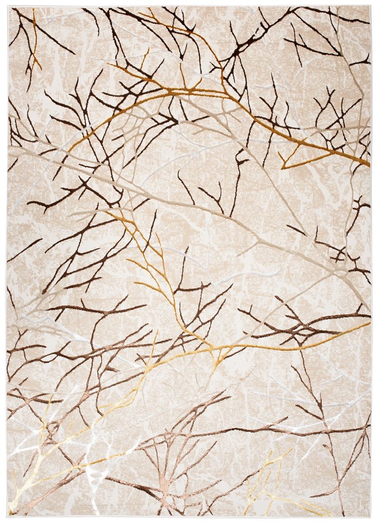Alfombra Golden Beige Dorado Marrón Líneas
