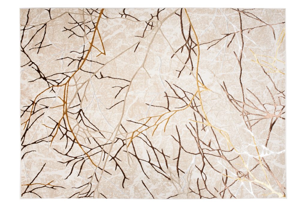 Alfombra Golden Beige Dorado Marrón Líneas