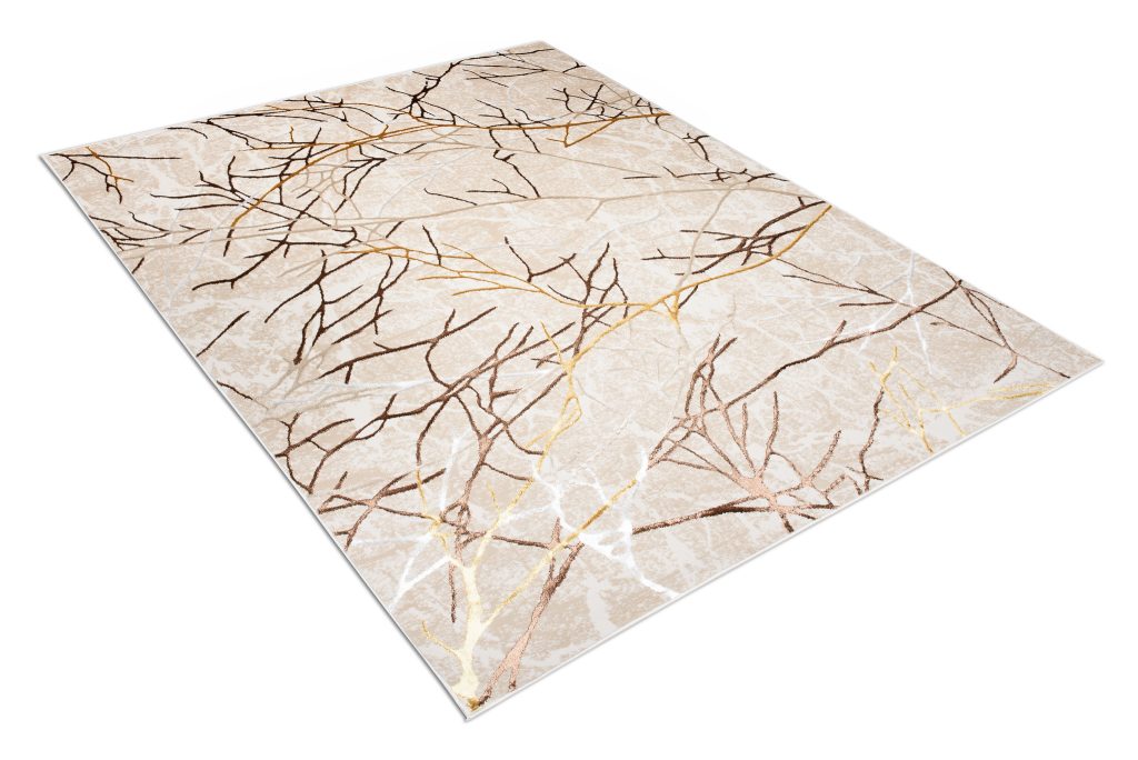 Alfombra Golden Beige Dorado Marrón Líneas