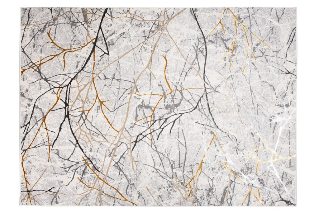 Alfombra Golden Gris Dorado Marrón Líneas