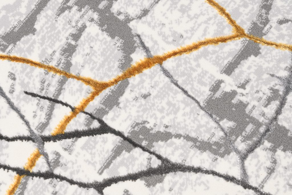 Alfombra Golden Gris Dorado Marrón Líneas