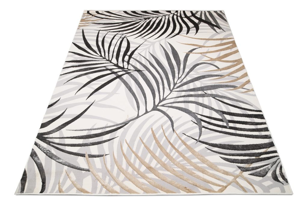 Alfombra Golden Crema Gris Beige Hojas