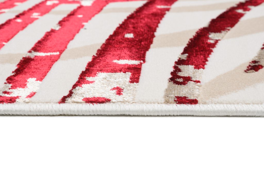 Alfombra Golden Crema Beige Rojo Hojas
