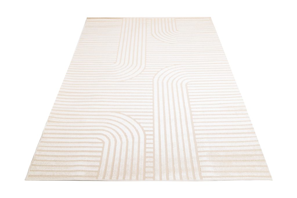 Alfombra Exterior Patio Crema Geométrico