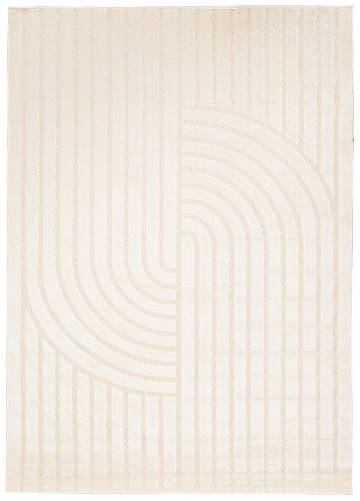 Alfombra Exterior Patio Crema Rayas