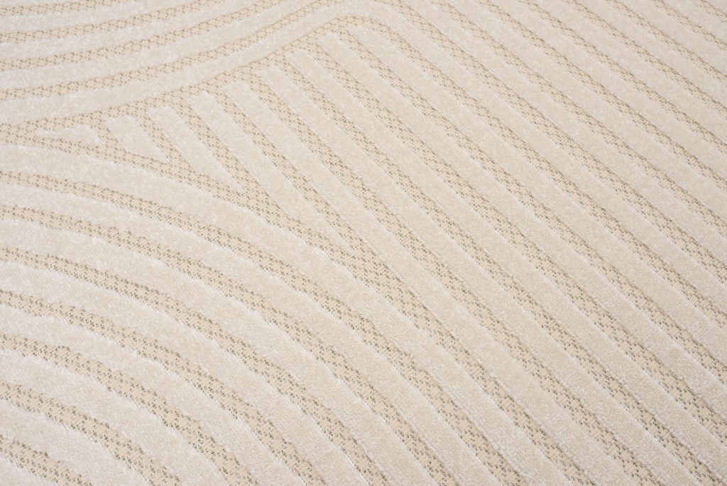 Alfombra Exterior Patio Crema Líneas