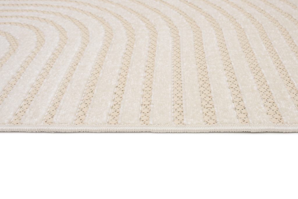 Alfombra Exterior Patio Crema Líneas