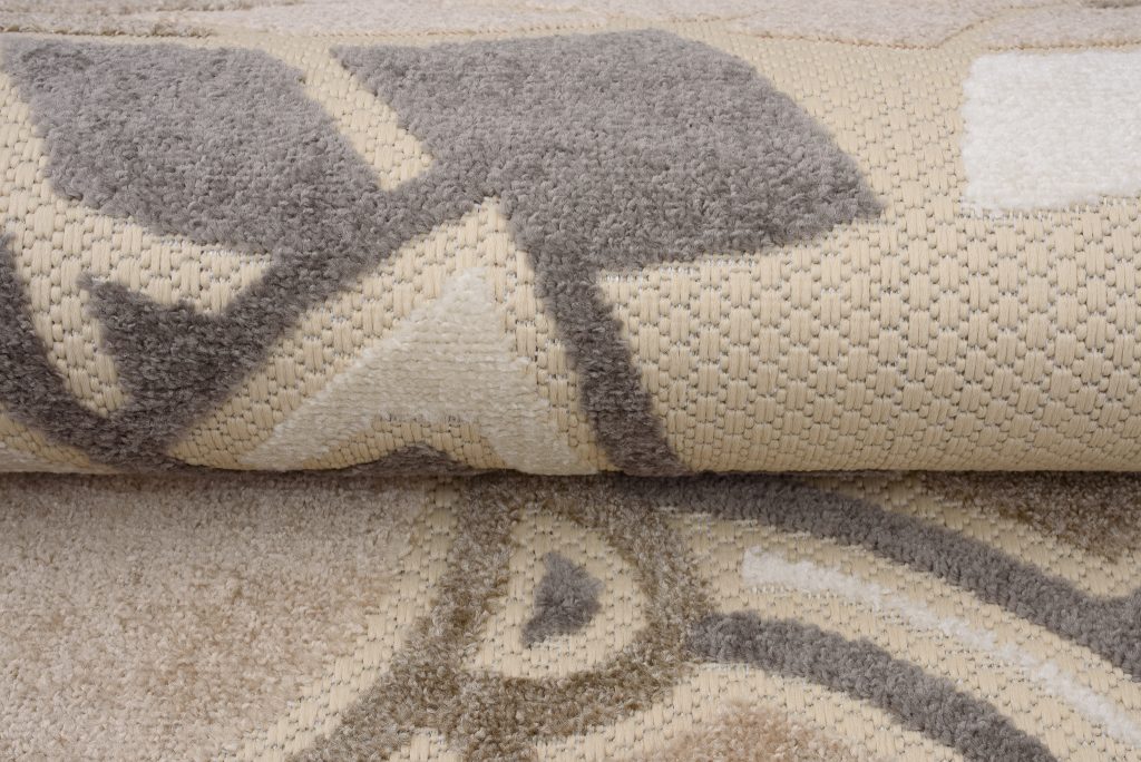 Alfombra Exterior Patio Crema Gris Floral