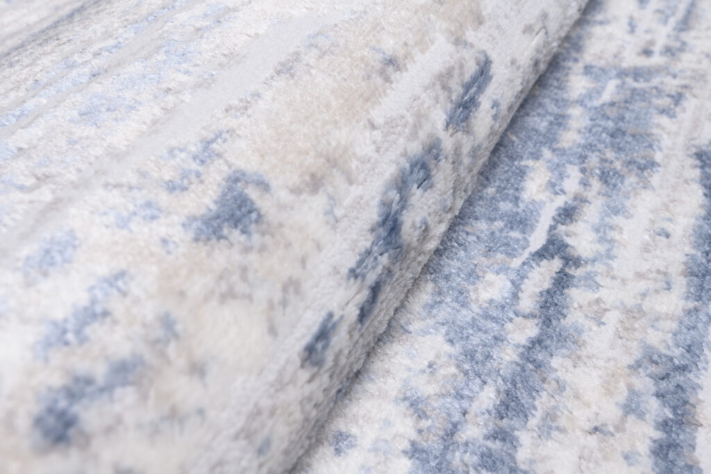 Alfombra Sky Azul Crema Moderno Rayas