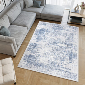Alfombra Sky Azul Crema Moteado Vintage