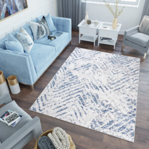 Alfombra Sky Azul Crema Moderno ZigZag