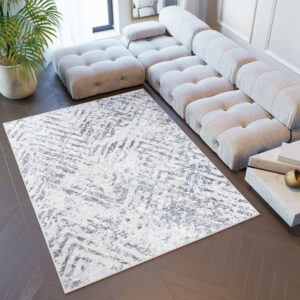 Alfombra Sky Gris Azul Moderna ZigZag