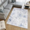 Alfombra Sky Azul Gris Borde Ornamental