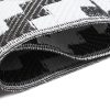 Alfombra Ibiza Exterior Reversible Impermeable Negro Blanco