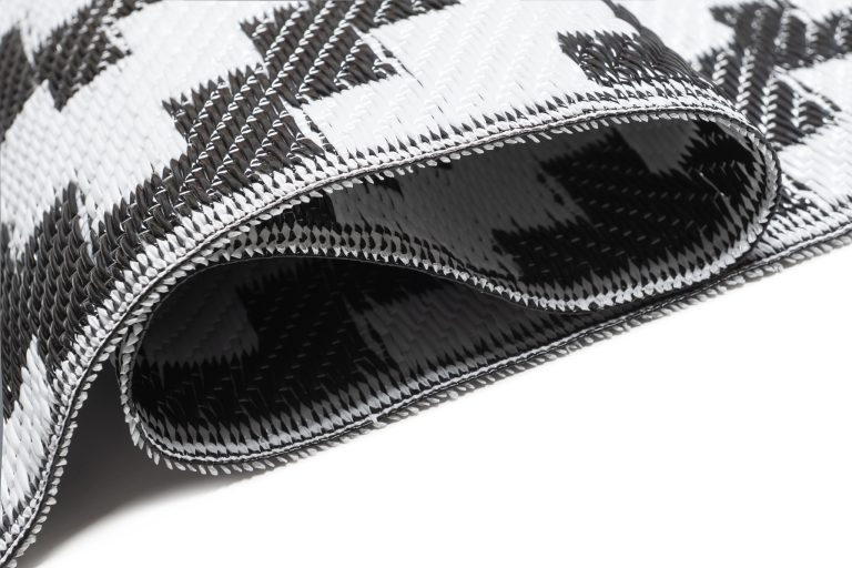 Alfombra Ibiza Exterior Reversible Impermeable Negro Blanco