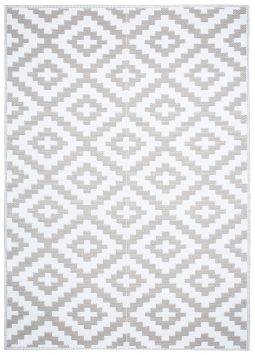 Alfombra Ibiza Exterior Reversible Impermeable Gris Blanco