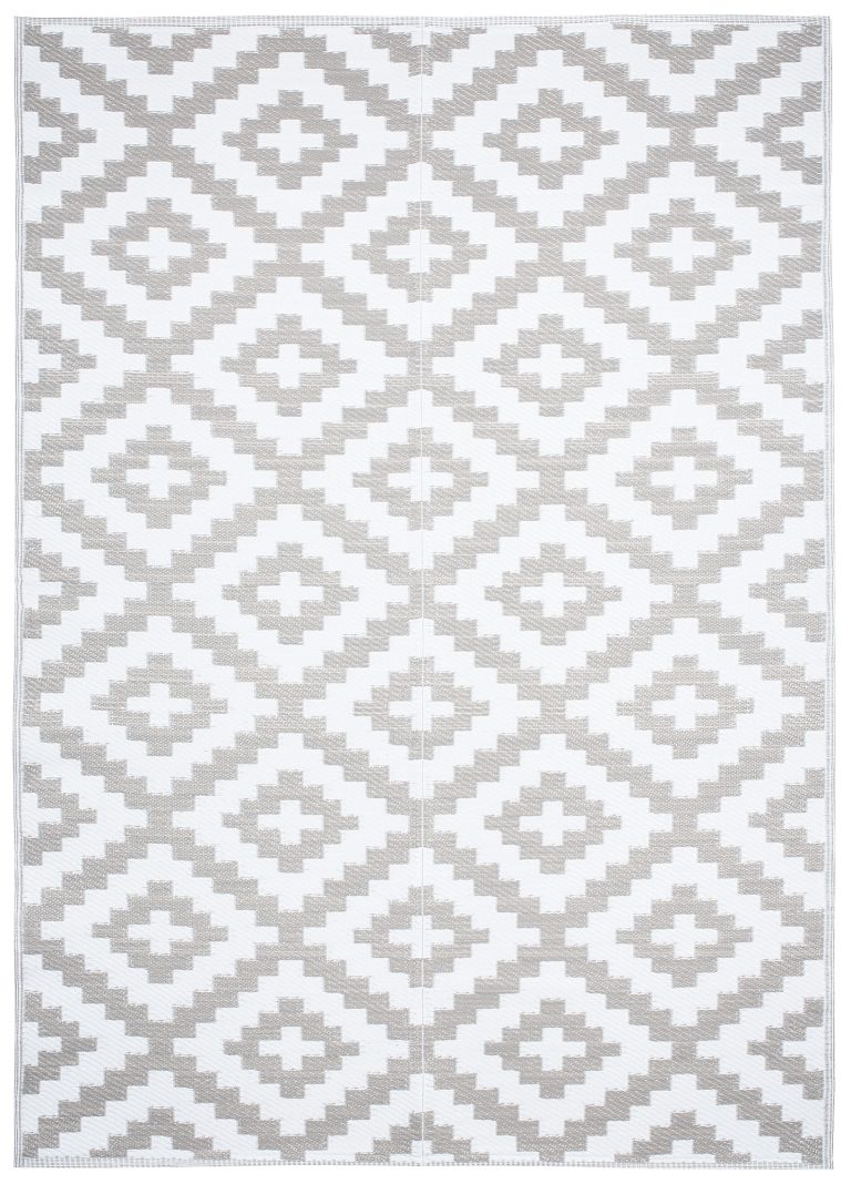 Alfombra Ibiza Exterior Reversible Impermeable Gris Blanco