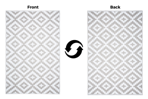 Alfombra Ibiza Exterior Reversible Impermeable Gris Blanco