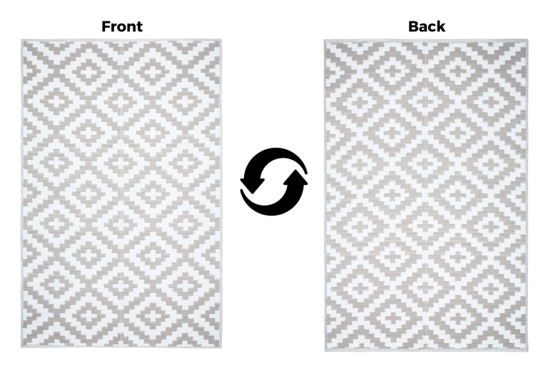 Alfombra Ibiza Exterior Reversible Impermeable Gris Blanco