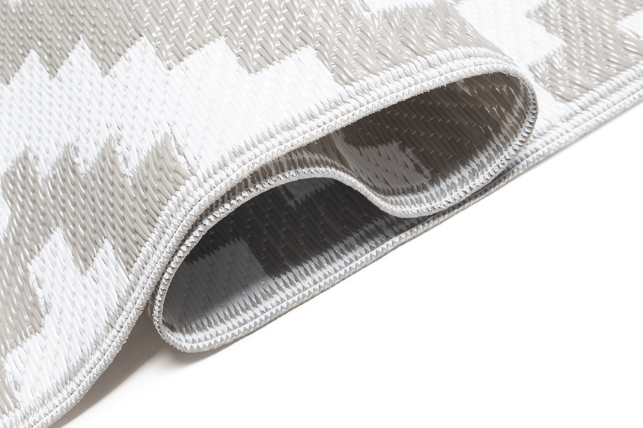 Alfombra Ibiza Exterior Reversible Impermeable Gris Blanco