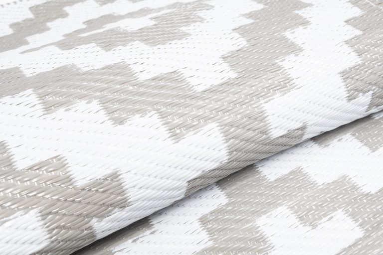 Alfombra Ibiza Exterior Reversible Impermeable Gris Blanco