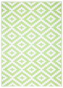 Alfombra Ibiza Exterior Reversible Impermeable Verde Blanco