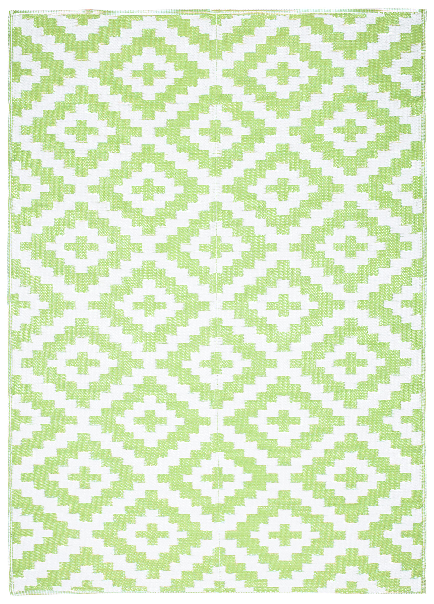 Alfombra Ibiza Exterior Reversible Impermeable Verde Blanco