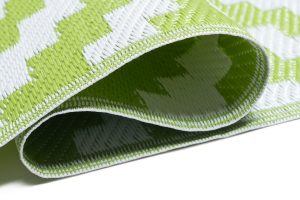 Alfombra Ibiza Exterior Reversible Impermeable Verde Blanco