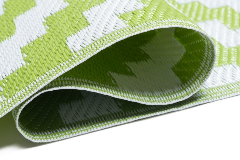 Alfombra Ibiza Exterior Reversible Impermeable Verde Blanco