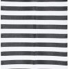 Alfombra Ibiza Exterior Reversible Impermeable Negro Blanco Rayas