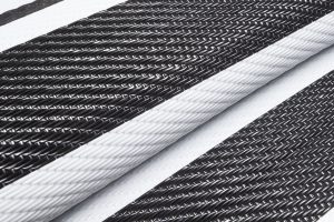 Alfombra Ibiza Exterior Reversible Impermeable Negro Blanco Rayas