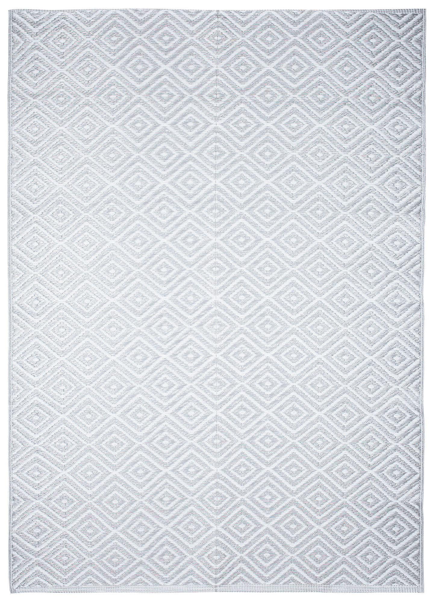 Alfombra Ibiza Exterior Reversible Impermeable Gris Blanco Rombos