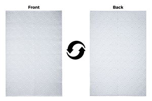 Alfombra Ibiza Exterior Reversible Impermeable Gris Blanco Rombos