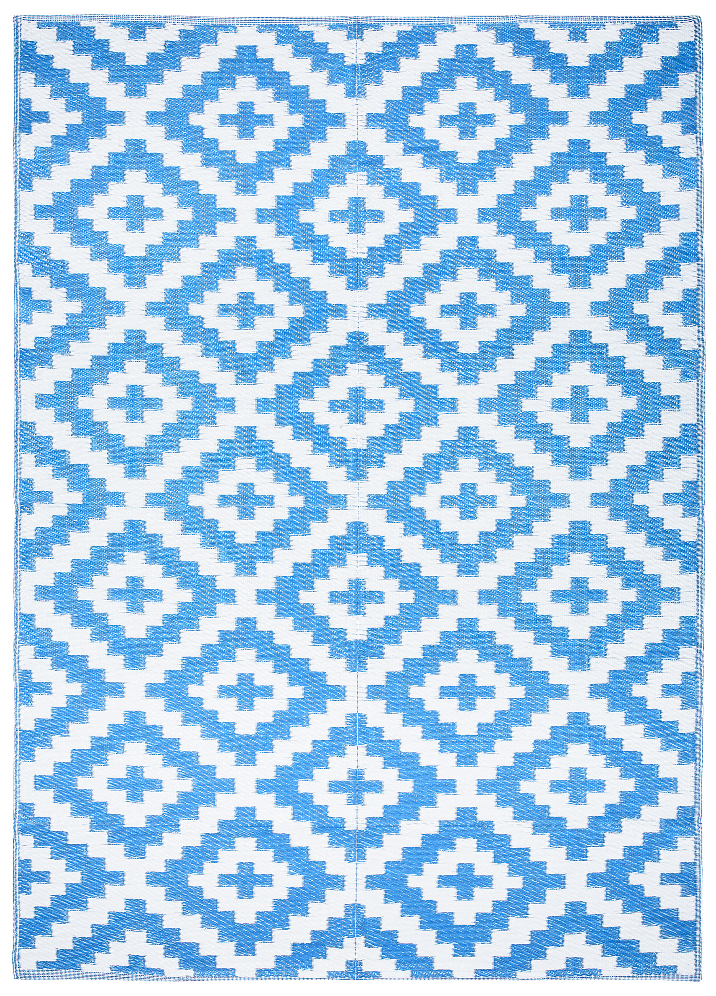 Alfombra Ibiza Exterior Reversible Impermeable Azul Marino Blanco