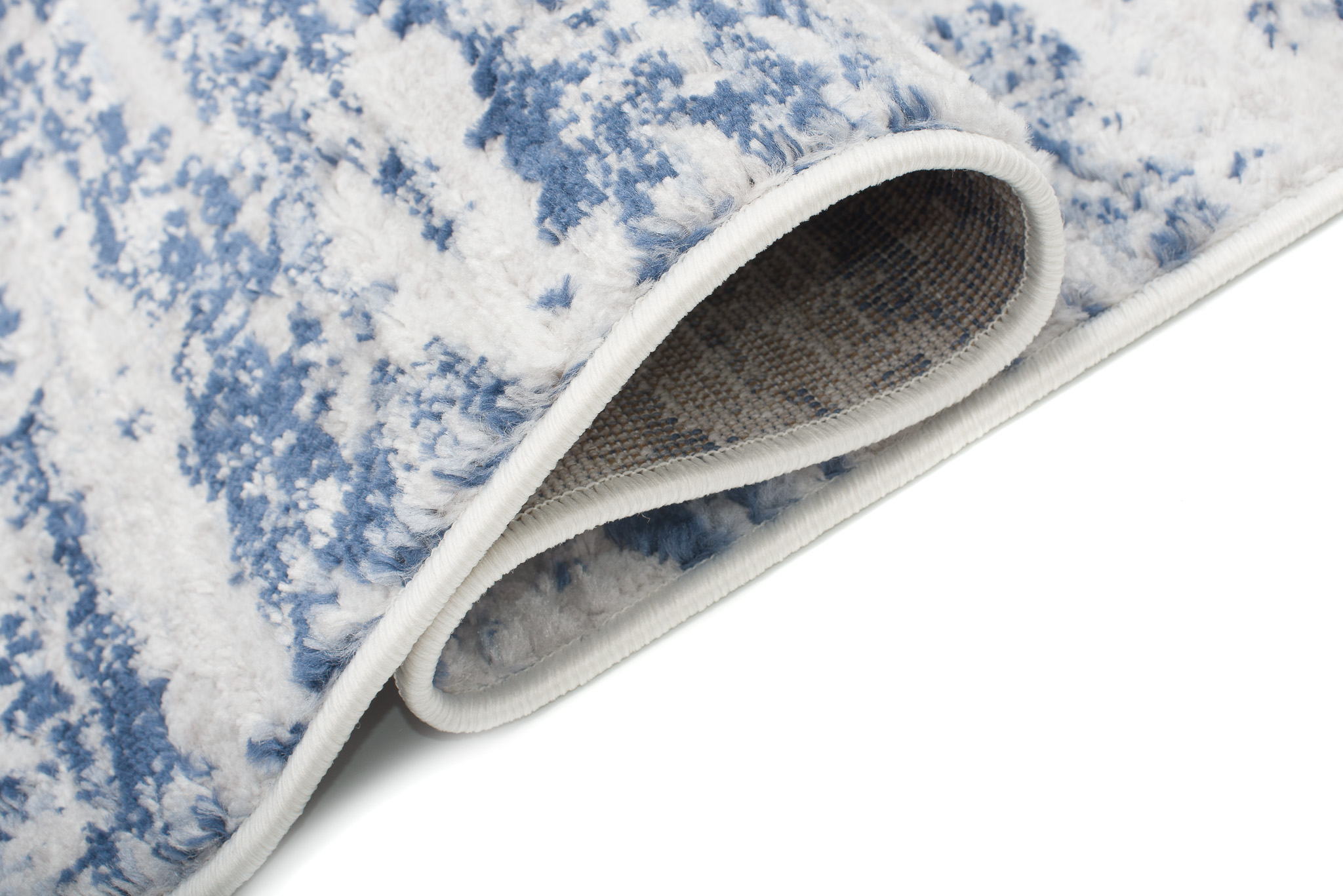 Alfombra Sky Azul Crema Moderno Líneas