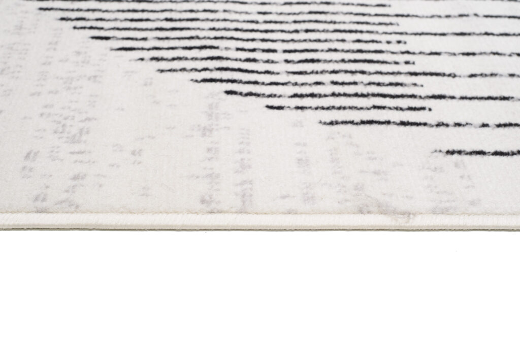 Alfombra Juno Crema Negro Círculo Líneas