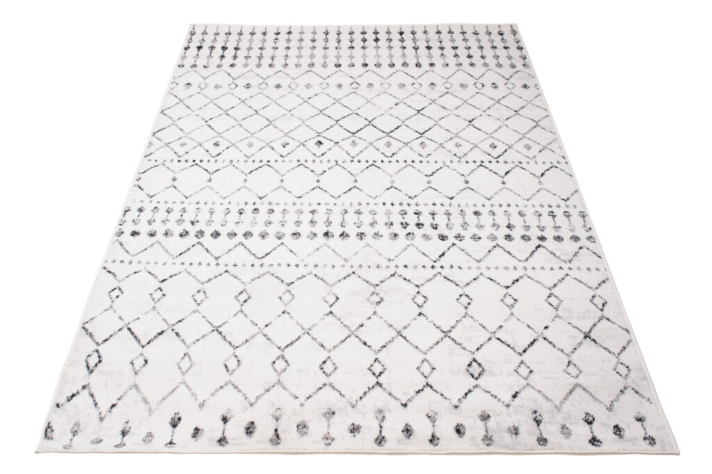 Alfombra Juno Crema Gris Líneas Étnico