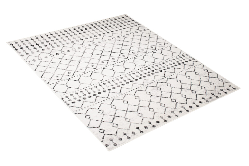 Alfombra Juno Crema Gris Líneas Étnico