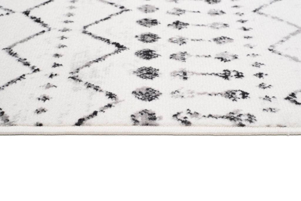 Alfombra Juno Crema Gris Líneas Étnico
